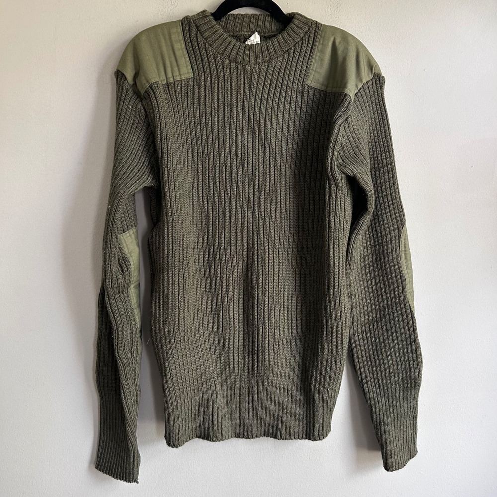 US Marine Corps Men Knitted Wool Olive Green Sweater 42 USMC DLA100-88-C-0373